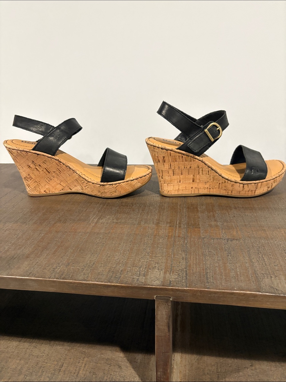 Born Women's Black Cork Wedge Sandals - Black - Picture 7 of 10